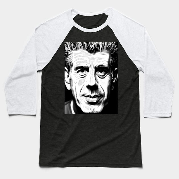 anthony bourdain Baseball T-Shirt by nanayacha